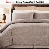 Duvet Covers: Weaves Coffee Easy Care Quilt Cover Set Double