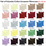 Pillowcases: Pair of Polyester Cotton European Pillowcases Coral