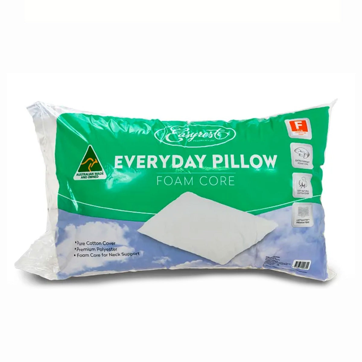Pillows: Easyrest Everyday Foam Cored Queen Sized Pillow