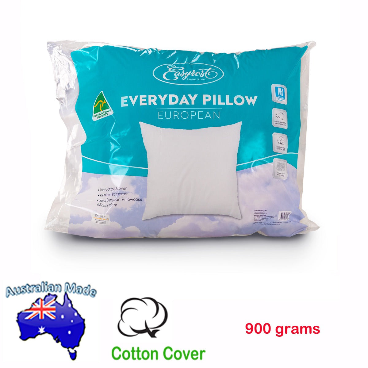 Pillows: Easyrest Australian Made Everyday European Pillow