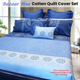 Duvet Covers: Hotel Living Bazaar Quilt Cover Set BLUE - Queen