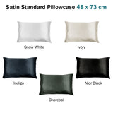Pillowcases: Invitation Satin Standard Pillowcase Indigo