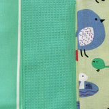 Table Linen & Kitchen Towels: Home Oasis Set of 3 Printed Cotton Rich Tea Towels 50 x 70 cm Birdie Mint