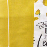 Table Linen & Kitchen Towels: Home Oasis Set of 3 Printed Cotton Rich Tea Towels 50 x 70 cm Lemons Yellow