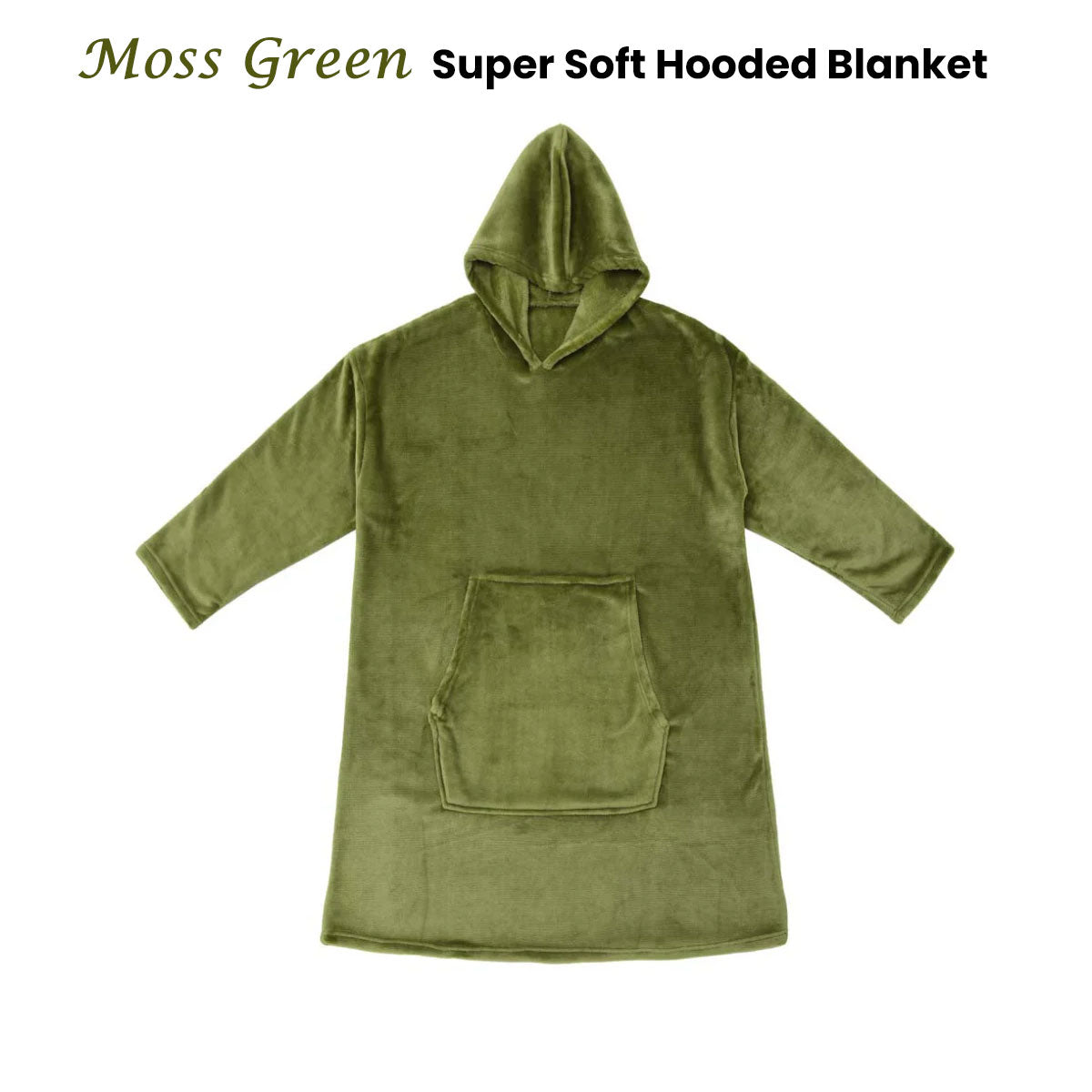 Blankets & Throws: Accessorize Moss Green Super Soft Hooded Blanket Extra Large
