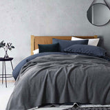 Blankets & Throws: Laconia 400GSM Premium Australian Pure Wool Blanket Grey Double