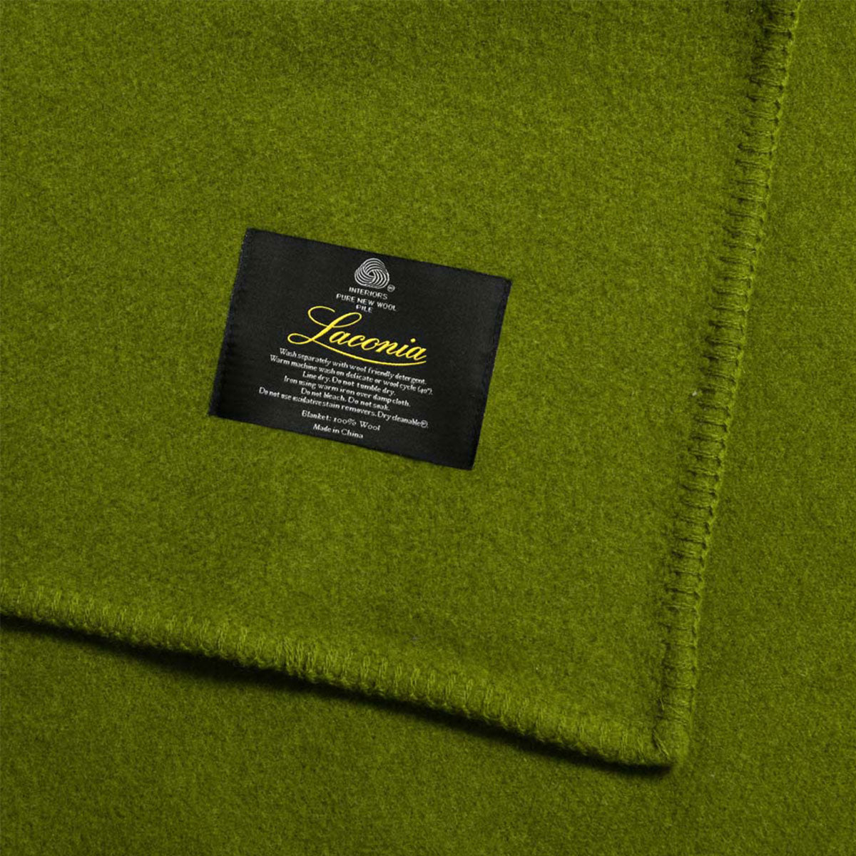 Blankets & Throws: Laconia 400GSM Premium Australian Pure Wool Blanket Moss Green Queen