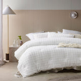 Quilts & Duvets: Vintage Design Homewares 3 Pcs Parquet White Comforter Set King