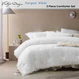 Quilts & Duvets: Vintage Design Homewares 3 Pcs Parquet White Comforter Set King