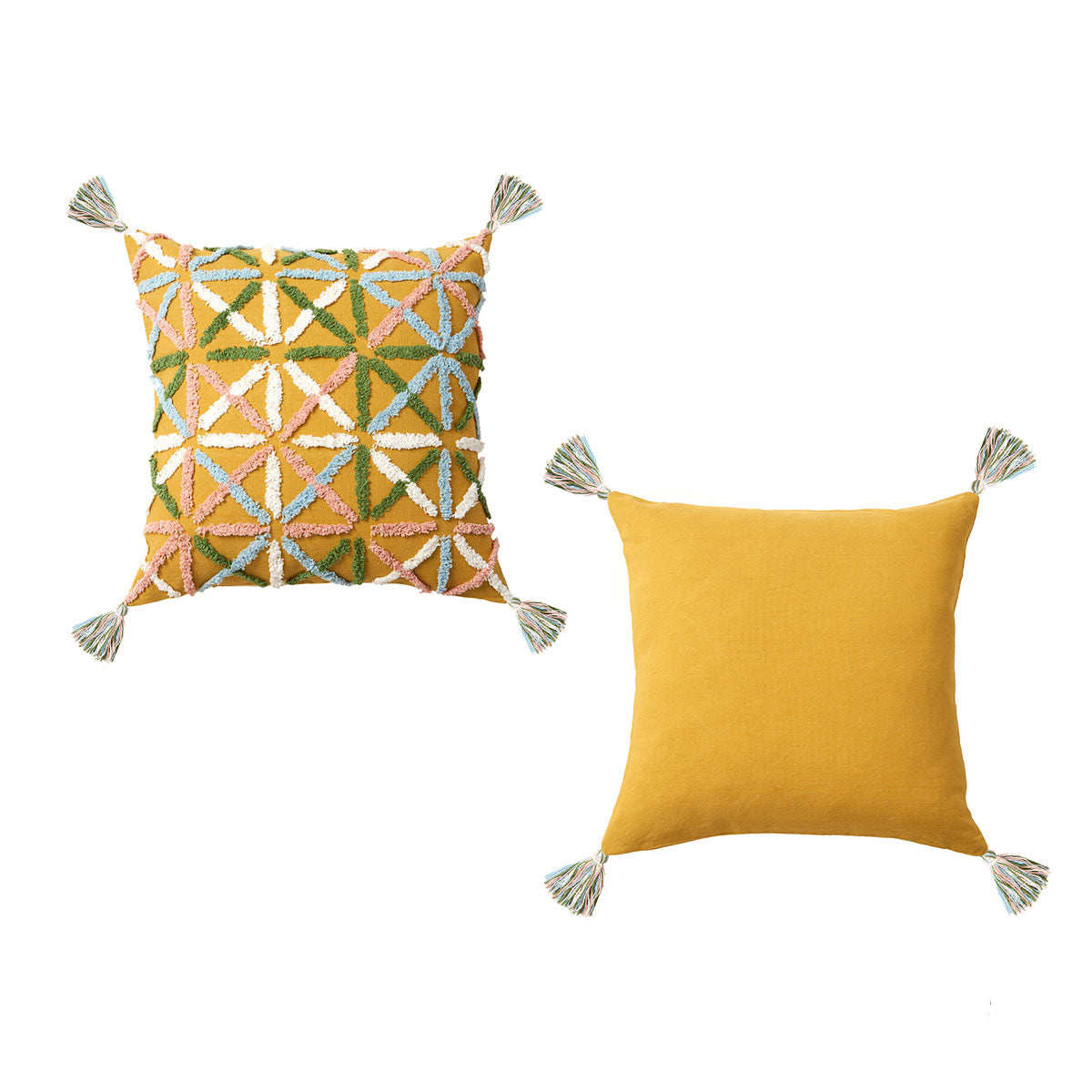 Cushions & Throws: Accessorize Adena Ochre Filled Square Cushion