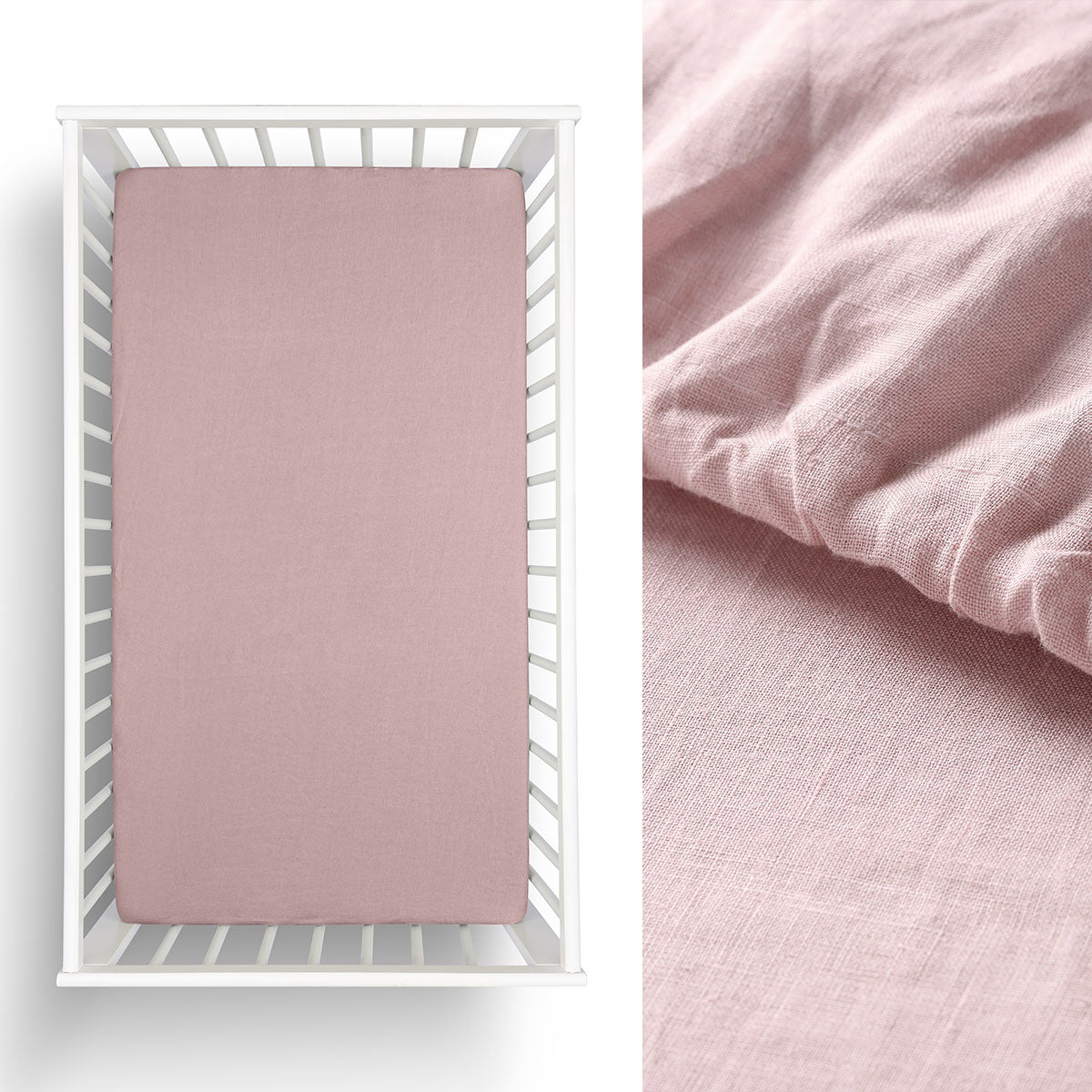 Bed Sheets: Little Gem 1 Pc Pale Mauve Hemp Cot Fitted Sheet
