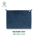 Cosmetic & Toiletry Bags: PIP Studio Velvet Quilted Dark Blue Large Cosmetic Flat Pouch