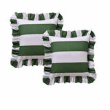 Duvet Covers: Vintage Design Homewares Pair of Candy Ruffle Green European Pillowcases 65 x 65cm