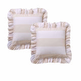 Duvet Covers: Vintage Design Homewares Pair of Candy Ruffle Natural European Pillowcases 65 x 65cm