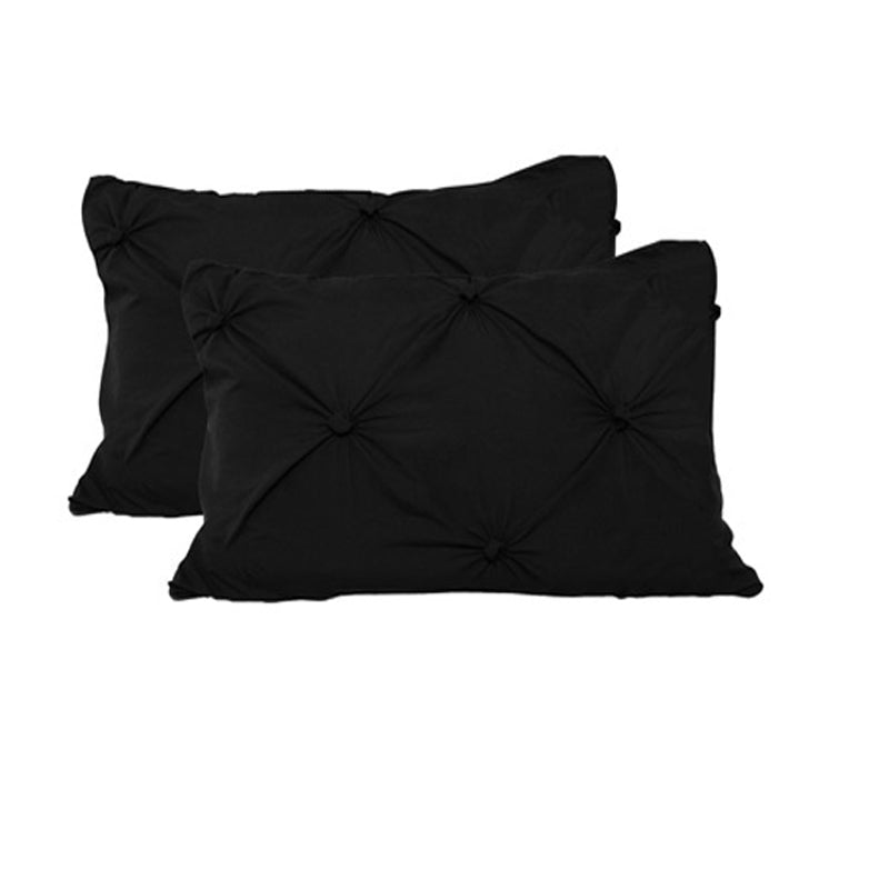Pillowcases: Accessorize 2 Pce Puffy Standard Pillowcases Black
