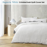 Accessorize Augusta White Ruched Quilt Cover Set Single