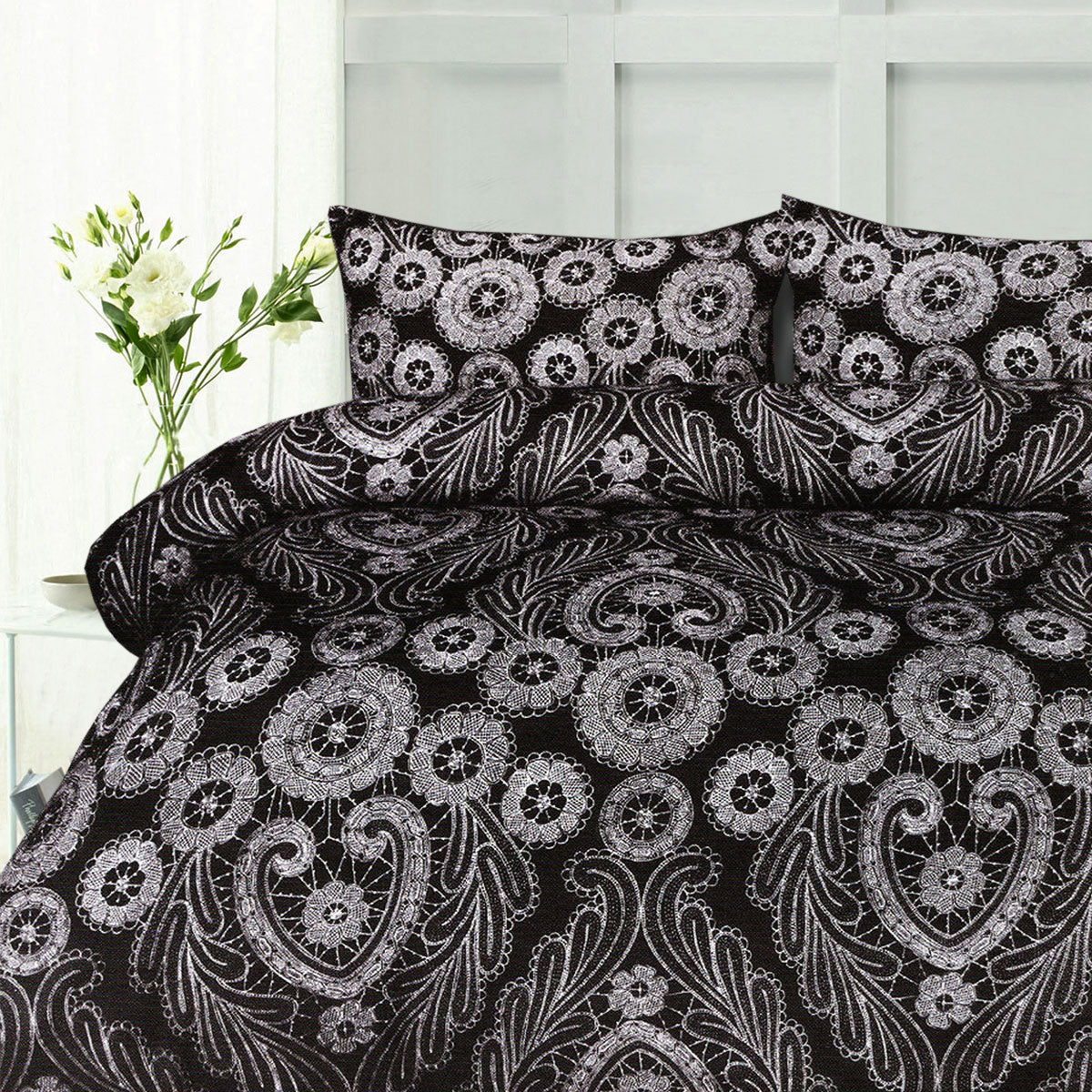 Duvet Covers: Big Sleep Batik Black Quilt Cover Set Double