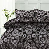 Duvet Covers: Big Sleep Batik Black Quilt Cover Set Double
