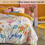 Duvet Covers: Bedding House Beau Multi Cotton Sateen Quilt Cover Set Queen