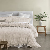 Duvet Covers: Vintage Design Homewares Haven Natural Washed Cotton Ruched Quilt Cover Set King