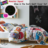 Duvet Covers: Happy Kids Monster Squad Glow in the Dark Quilt Cover Set Single