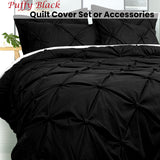 Duvet Covers: Bloomington Puffy Quilt Cover Set Black SUPER KING