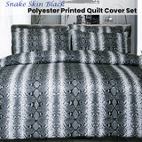 Duvet Covers: Big Sleep Snake Skin Black Quilt Cover Set Double