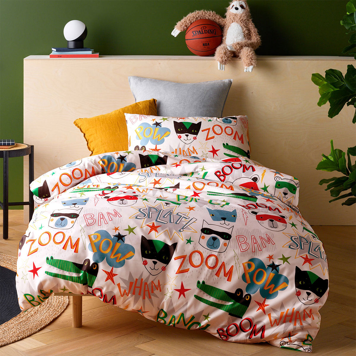 Duvet Covers: Happy Kids Superhero Quilt Cover Set Single