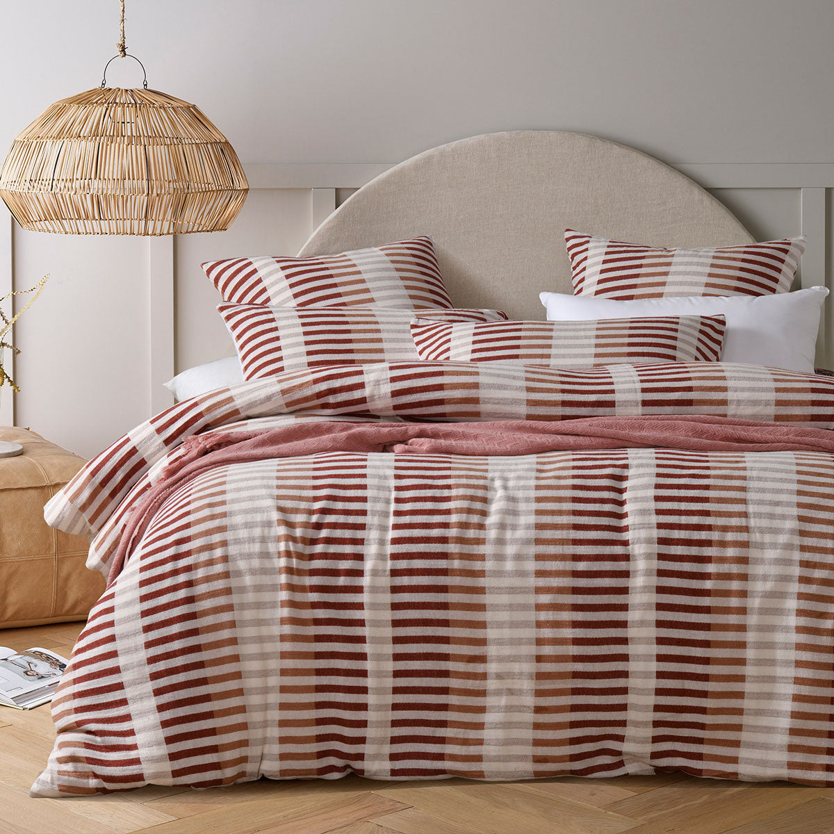 Duvet Covers: Vintage Design Homewares Tempo Red Cotton Jacquard Quilt Cover Set Queen