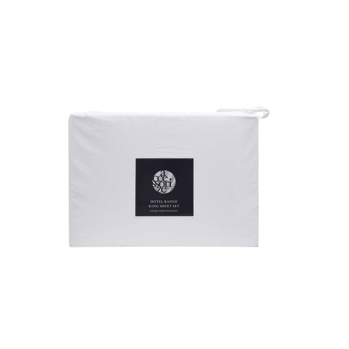 Bed Sheets: Accessorize White/Black Piped Hotel Deluxe Cotton Sheet Set King
