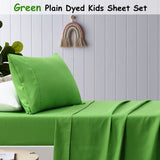 Bed Sheets: Happy Kids Green Plain Dyed Microfibre Sheet Set King Single