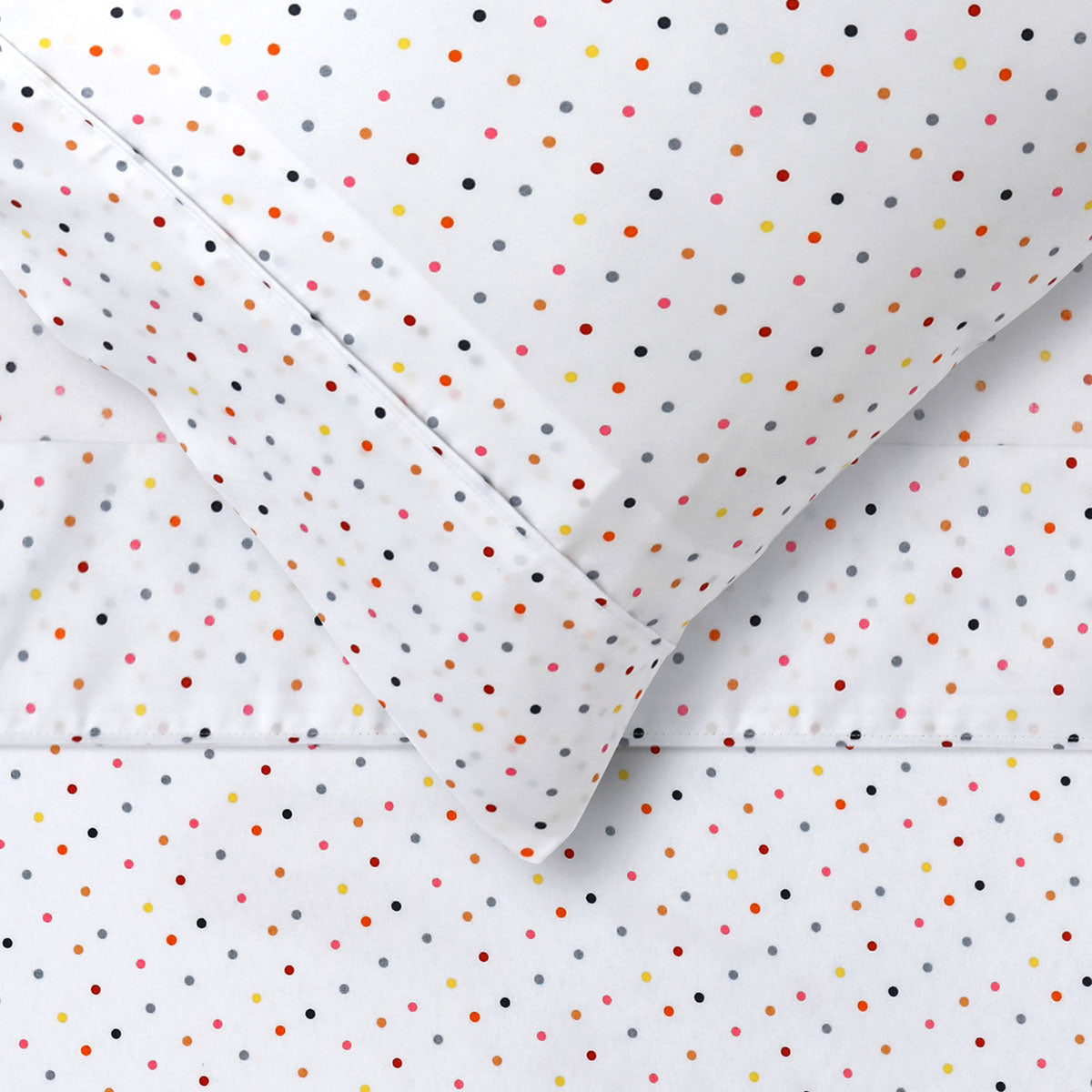 Bed Sheets: Happy Kids Polka Multi Printed Microfibre Sheet Set King Single