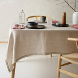 Table Linen & Kitchen Towels: Vintage Design Homewares Helm Natural Washed Linen Cotton Tablecloth 130cm x 180cm