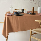 Table Linen & Kitchen Towels: Vintage Design Homewares Helm Terracotta Washed Linen Cotton Tablecloth 150cm x 275cm