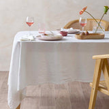 Table Linen & Kitchen Towels: Vintage Design Homewares Helm White Washed Linen Cotton Tablecloth 150cm x 300cm