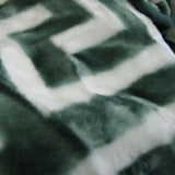 Blankets & Throws: Bloomington 800GSM Greek Key Green Winter Premium Quality 1 Ply Mink Blanket Double