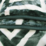 Blankets & Throws: Bloomington 800GSM Greek Key Green Winter Premium Quality 1 Ply Mink Blanket King