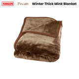 Blankets & Throws: J Elliot Home 800GSM Luxury Winter Thick Mink Blanket Pecan Queen
