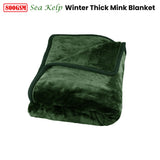 Blankets & Throws: J Elliot Home 800GSM Luxury Winter Thick Mink Blanket Sea Kelp King