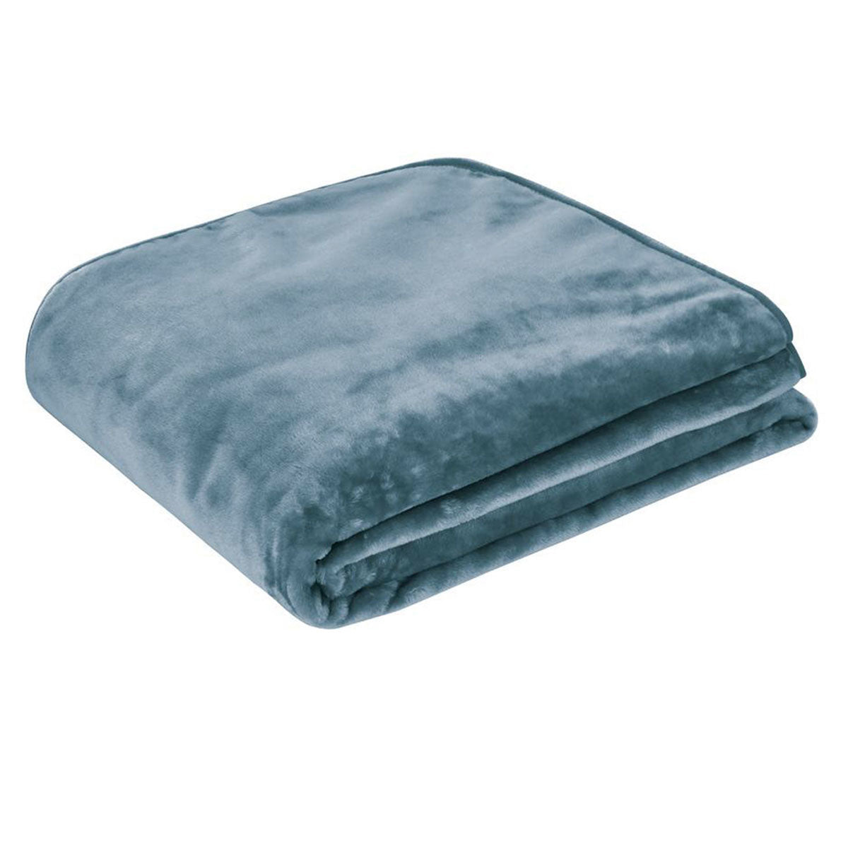 Blankets & Throws: J.Elliot Home 450gsm Solid Faux Mink Blanket Steel Blue