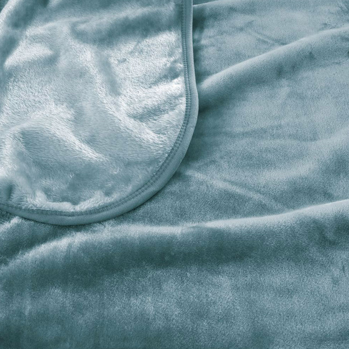 Blankets & Throws: J.Elliot Home 450gsm Solid Faux Mink Blanket Steel Blue