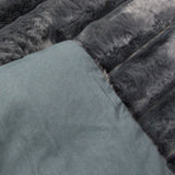Quilts & Duvets: Jane Barrington Arna Charcoal 3 Pcs Channel Faux Bunny Fur Comforter Set King