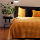 Quilts & Duvets: J.Elliot Home Adela Mustard Velvet Quilted Coverlet Set Queen/King