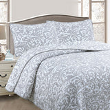 Quilts & Duvets: Jane Barrington Grey & White Lightly Quilted Jacquard Reversible Coverlet Set Queen