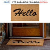 Door Mats: J.Elliot Home Hello PVC Backed Coir Printed Door Mat