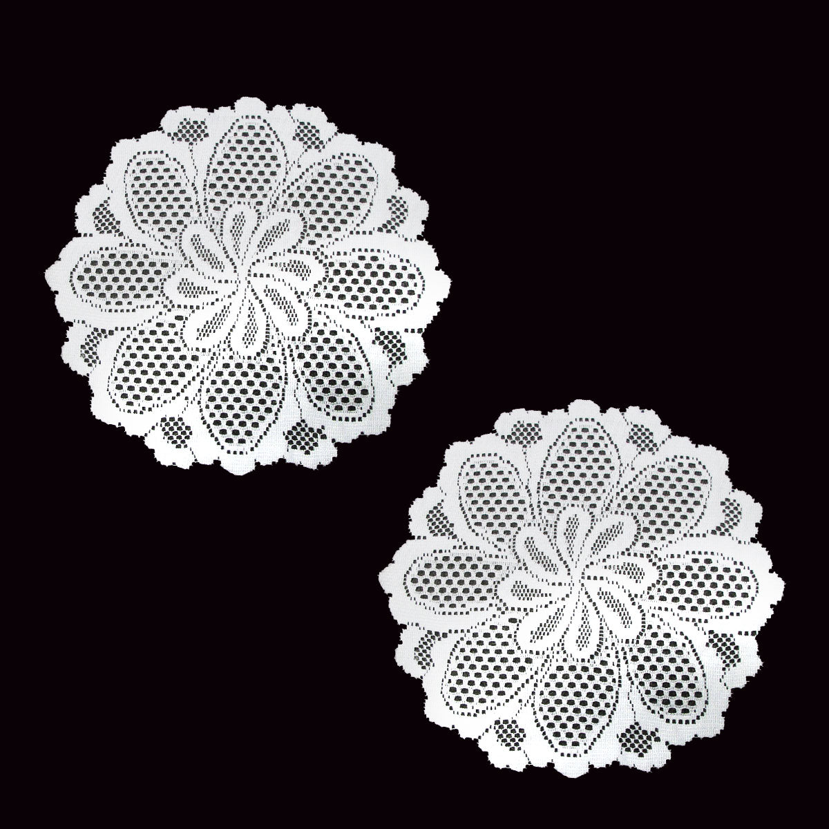 Table Linen & Kitchen Towels: Blossom White Set of 2 Polyester Lace Table Doilies 36 cm Diameter
