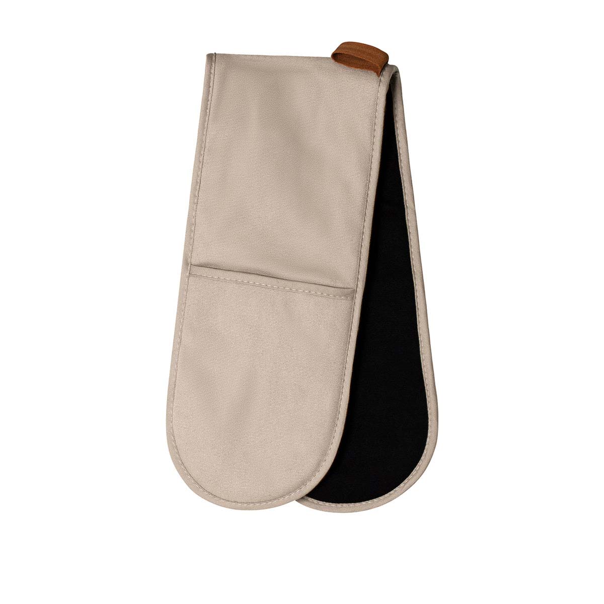 Oven Mitts & Pot Holders: J Elliot Home Selby Cotton Double Oven Mitt Glove 17 x 82 cm Sandstone & Black