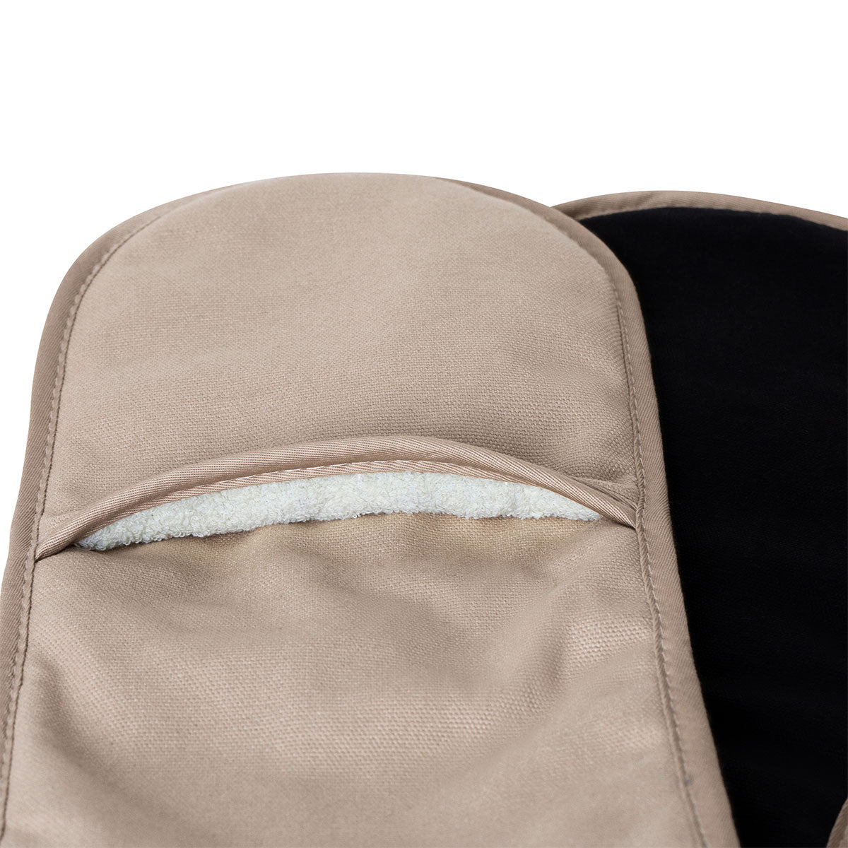 Oven Mitts & Pot Holders: J Elliot Home Selby Cotton Double Oven Mitt Glove 17 x 82 cm Sandstone & Black