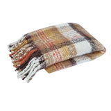 Blankets & Throws: J Elliot Home Aiden Sand Multi Faux Mohair Throw Rug with Fringe 130 x 160cm