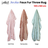 Blankets & Throws: J Elliot Home Archie Sage Faux Fur Throw Rug 130 x 160cm